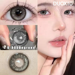 YICKYUE  -  2pcs/pair New Color Contact Lenses  for Eyes 1 Pair Fashion Black Eye Color Lenses With Diopters 0 to -8.00 Yearly