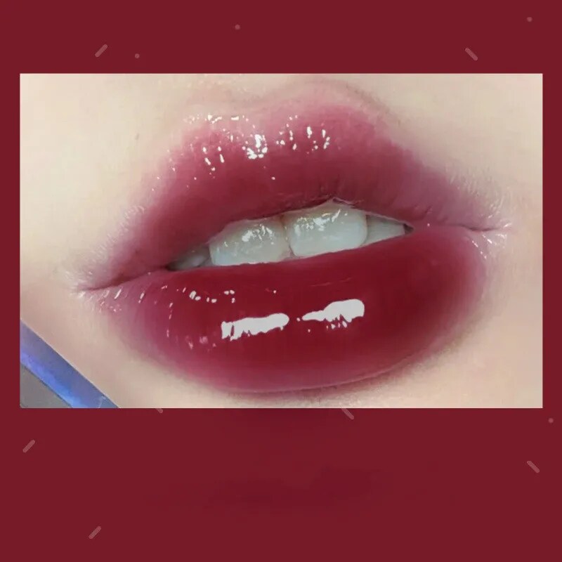Yickyue 1PC Cute Donut Mirror Lip Glaze Gloss Moisturizing Sexy Red Lip Tint Lipstick Lasting Waterproof Nonstick Cup Lip Gloss Cosmetic