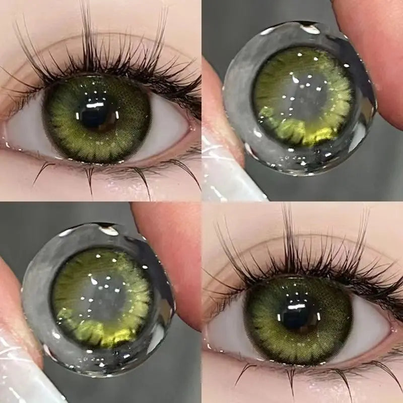 Brown Contact Lenses with Prescription 2pcs Colorful Korean Fashion Lenses Yearly Makeup Contact Lens Beauty Pupils