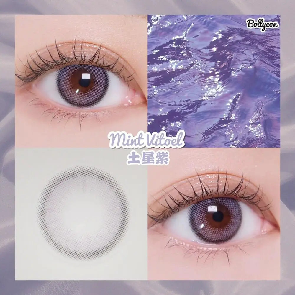 YICKYUE  green black outer ring Color Beautiful Pupil Contact Lenses Cosmetic Contact Lens Eye Color Degree option 2pcs/pair