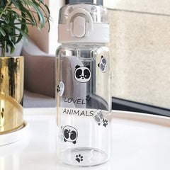 High Borosilicate Cute Girl Heart Small Animal Portable Glass Children Creative Portable Handy Cup Student School Drinking Cup