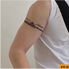YICKYUE  -  6pc/Set Arm Ring Herbal Juice Semi Permanent Tattoo Stickers Black Durable Waterproof Art Leg Fake Tattoos Men Women Cool Hot