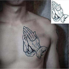 The Hand Of Pray Fake Tattoo Sticker For Men Women Arm Chest Body Art Waterproof Temporary Tatto Flash Party Decal Tatoo
