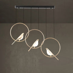 Nordic LED pendant lights modern 3 heads Magpie bird model chandeliers lamp indoor lighting home decor bedroom living room