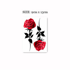 Waterproof Temporary Tattoo Sticker Hand Drawn Rose Design Body Art Fake Tattoo Flash Tattoo Arm Female Male