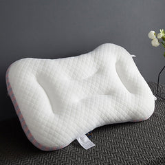 White Sleeping Spa Massage Pillow 100% Cotton Three-dimensional Neck Pillow Microfiber Soft Fill Side Sleep Single Adult Pillow