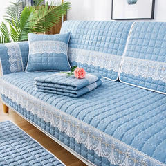 Autumn Winter Plush Sofa Covers Soft Peony Couch Cover Sofa Towel Sofa Cushion Continental Solid Color Sofa Towel Seat Cover