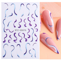 3D Metallic Golden Marble Line Nail Stickers Striping Tape Winter Manicure Charm Nail Design Decor Art Decals Foils GLSTZ-CS067