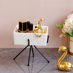 Yickyue new Iron Art Ceramics Storage Box  Home Storage Supplies Utility Cosmetic Container Desktop Holder Office Desk Accessories