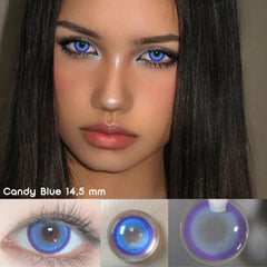 YICKYUE  1 Pair Cosmetic Color Lens Korea Cosplay Big Eyes Contact Lens Diameter Large Pink Lens