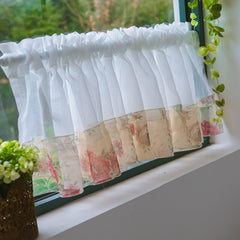 Cilected Ins Partition Curtain Screens Home Pastoral Style Window Short Curtain Small Fresh Bay Window Curtain Door Curtain Deco