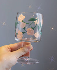 Summer Romance New Iris Language Sparkling Wine Glass Girl Heart High Borosilicate Glass Water Cup Goblet Coffee Milk Cup