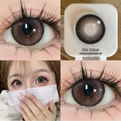 YICKYUE  -  2pcs Korean Lenses Color Contact Lenses For Eyes Myopia Lenses Natural Pupils Brown Lenses Student Anime Free Shipping