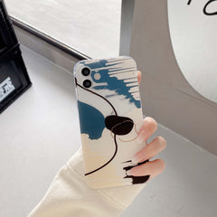 Graffiti phone case line art cover for iphone 11 12 mini pro max xsmax 7 x 8 plus xr cute soft silicone shockproof shell conque