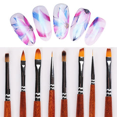 Nail Art Brush Acrylic Liquid Powder Carving UV Gel Extension Builder Painting Brush Lines Liner Drawing Pen Brush for Manicure