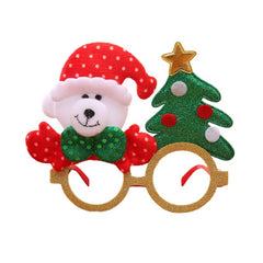Christmas Glasses Santa Claus Snowman Snowflake Tree Elk Dog Glasses Xmas Party Props 2021 Happy New Year Decoration For Home