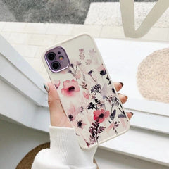 Luxury Flower Phone Case For iPhone 11 12 Pro Max X XR XS Max 7 8 Plus Mini Soft TPU Shockproof Back Cover Coque