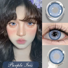 YICKYUE  -  1 Pair Contact Lenses for Eyes With Degree Blue Lenses Beautiful Pupils Graduated Fashion Make up  Lens New Natural Style