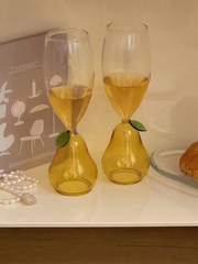 YICKYUE  -  Creative Fruit Cup Apple Pear Shape Glass Wine Cup Cute Champagne Cup Fun Wine Cup Decorative Decoration Water Cup Beer Glass