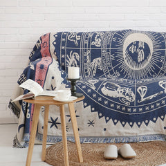 Sofa Throw Blanket Europe Style Cotton Thread Knitted Blanket With Tassel Geometry Bohemian Sofa Cover Bed Blanket Home Decor