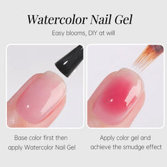 YICKYUE  -  Clear Watercolor Gel Polish UV LED Soak Off Nail Art Polish For Spreading Effect Marble Leopard Print Nail Polish Gel