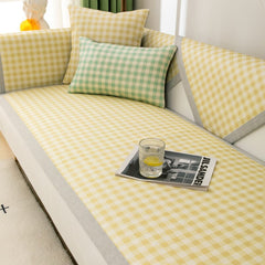 Summer Green Sofa Cover Non-slip Sofas Towel Cool Pad Bed Couch Settee Chair Covers Lce Cushion Pillowcase  Live Room Home Decor