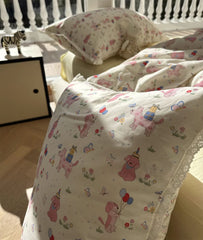 Yickyue -  Fashion cute cartoon pink dog bedding set teen,twin full queen king lovely cotton home textile bed sheet pillow case quilt cover