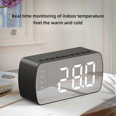 Bluetooth Speaker Mirror Mini Wireless Stereo alarm clock music player Surround Support TF Card FM Radio Subwoofer Loudspeaker