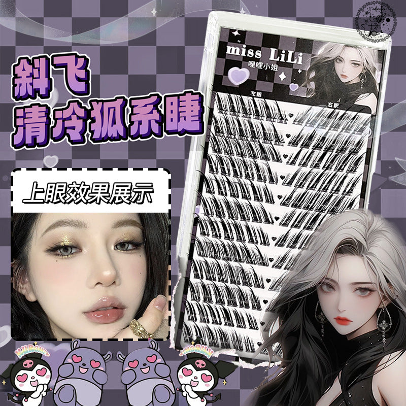 YICKYUE  -  Mix 3D Fluffy Single Cluster Eyelash Extension 12 Rows Fox False Eyelashes Segmented Natural Mink Fox Eye Effect Makeup Tools