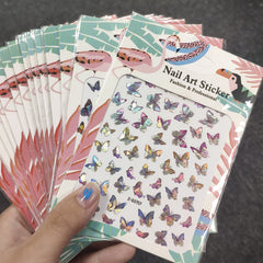 16/3pcs Holographic 3D Butterfly Snake Dragon Love Design Laser Nail Stickers Winter Nail Art Decoration Nail DIY Accessories