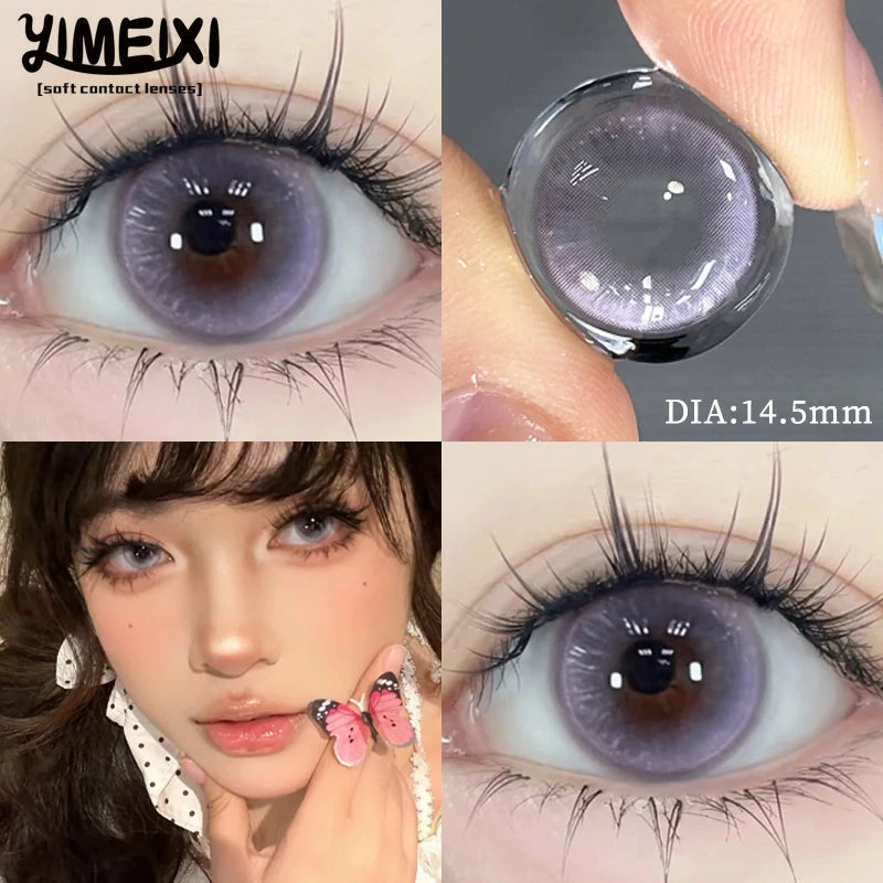 YICKYUE   -  New Natural 2-Piece Color Contact Lenses Large Diameter Beautiful Pupil High Quality Soft Lenses Diopters Myopia Degree