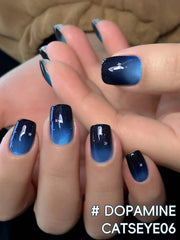YICKYUE  -  1PC Blue cat Eye gel nail polish, UV LED curing, long-acting fast drying nail art gel