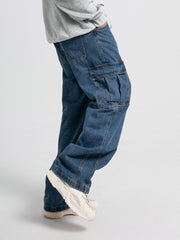 HEARUJOY  -  Men'S Workwear Jeans Hip-hop Street Dance Party Denim Jogging Pants Street Wide Leg Workwear Pants Straight Tube Loose Slimming Trend Retro Casual Denim Pants