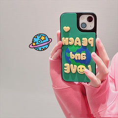 Cartoon 3D Clay Earth English Letter Shockproof Silicone Soft Case For iPhone 13 12 Pro Max 11 X XR XS 7 8Plus Lovely Back Cover