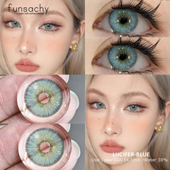 YICKYUE  -  1pair New Natural Contact Lenses Korean Cosmetic Makeup Pupils Contact Lens Gray Eyes Contacts Color Blue Lenses Yearly
