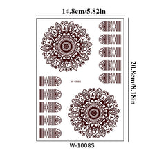 Yickyue Lace Tattoo Sticker Waterproof Temporary Tattoos Brown Fake Tattoo Body Art Featured Semi-Permanent Tattoo Temporary Waterproof