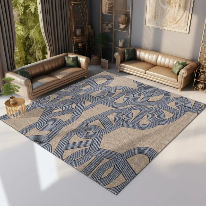 YICKYUE  -  Advanced Interlocking Chain Decorate Living Room Carpet Cloakroom Bedroom Bedside Soft Mat Coffee Table Plush Rug