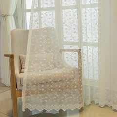 YICKYUE  -  [2pcs transparent jacquard curtains] 2pcs garden small flowers grass branches pattern jacquard transparent curtains, modern simple fashion living room bedroom kitchen dining room balcony home decorationdecoration