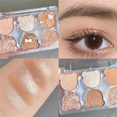 6 Color Eyeshadow Palette Pearly Matte Earth Color Eyeshadow Portable Glitter Long Lasting Natural Eyeshadow Eye Pigments Makeup
