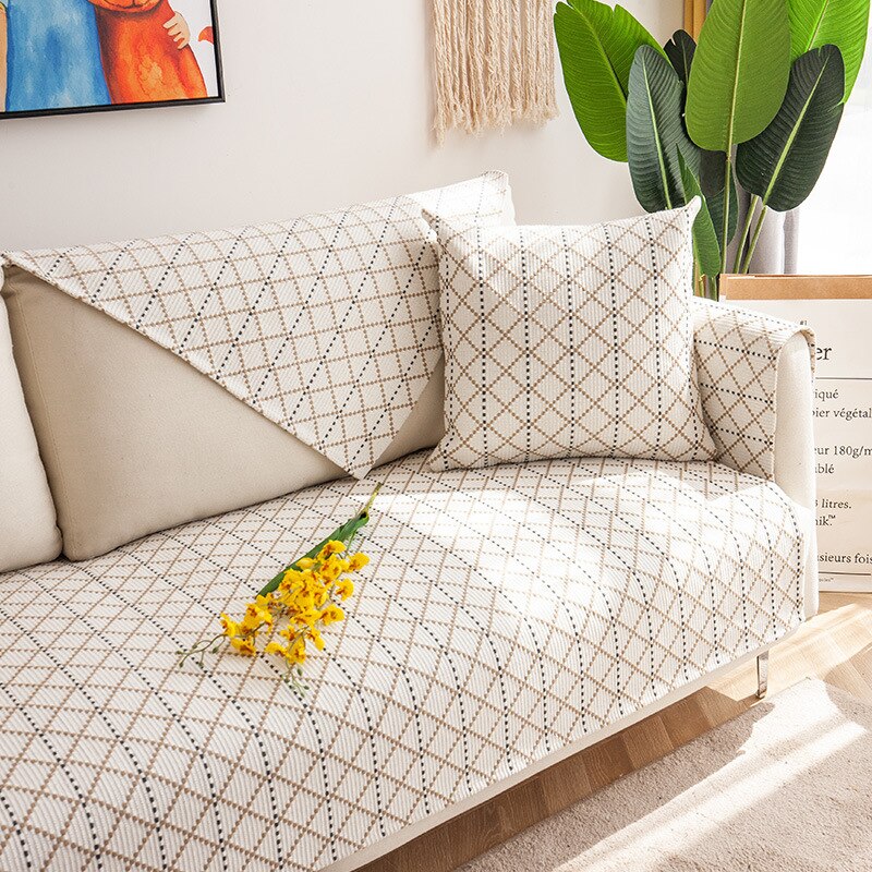 Four Seasons Universal Sofa Cover Cotton Linen Soft  Sofa Cushion  Protector Pet Mat Washable Couch Covers Slipcovers 1/2/3 Seat