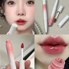 YICKYUE  -  Double-Headed Lip Pencil Watery Lip Gloss Multi-function Transparent Lipstick Pencil Moisturising Natural Silly Lip Glaze Stick
