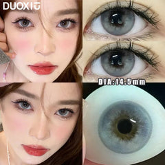 YICKYUE  -  1Pair New Color Contact Lens Korea Pupils Nature High Quality Myopic Gray Lens Blue  Eyes - 0.00 to- 8.00 Diopter Lenses