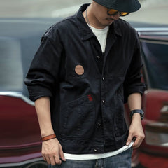 Hearujoy American Retro Heavyweight Men Workwear Jacket Safari Style Shirts Spring  Autumn Long sleeve Hunting Tops Casual Loose Coat
