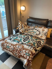 Yickyue Bohemia throw Blanket living room decor sofa cover bed end towel outdoor camping leisure blanket for picnic Polyester / Cotton
