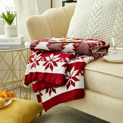 Yickyue Merry Christmas Throw Blanket Nordic Winter Knitted Jacquard Christmas Tree Elk Blankets Soft Warm Sofa Bed Cover Shawl Gifts