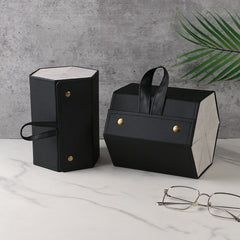 Portable Leather Glasses Storage Box Dustproof Multi Slots Sunglasses Eyeglasses Display Case Home Travel Eyewear Organizer Bag