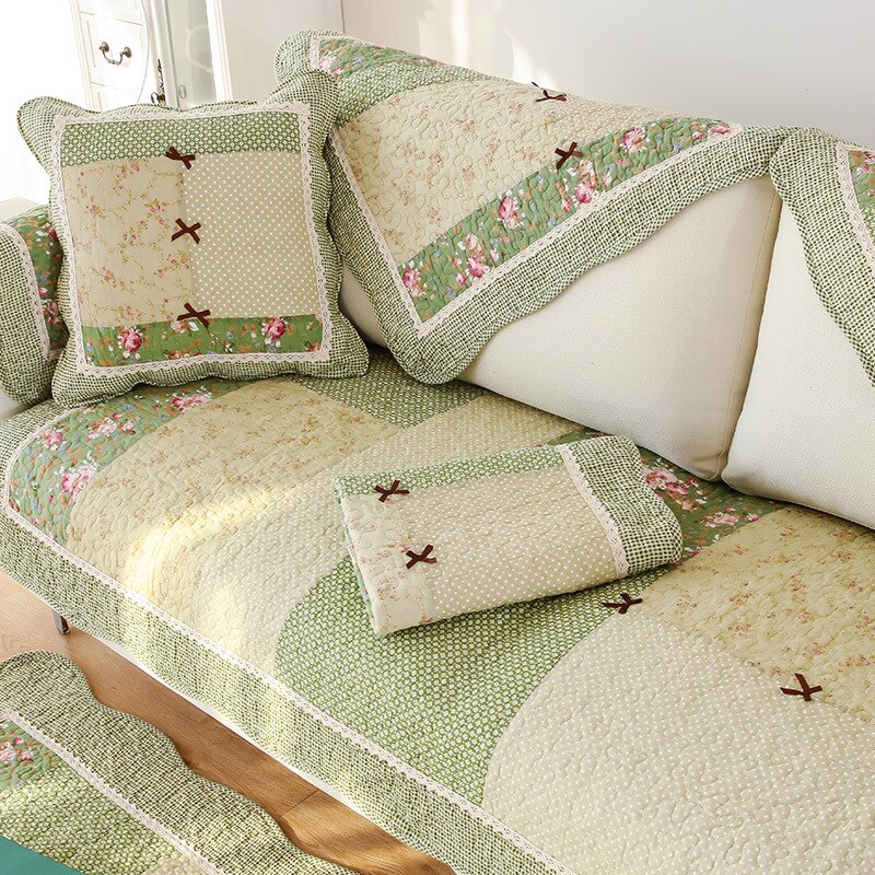 Cotton Fabric Four Seasons Sofa Cover Couch Cover Floral Plaid Printed Sofa Towel for Living Room Wedding