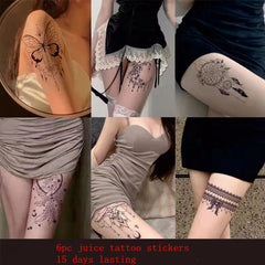 YICKYUE  -  15 Days Ink Juice Temporary Tattoos Stickers Women 6pc Set Waterproof Lasting Sexy Dream Catcher Butterfly Moon Art Fake Tattoo