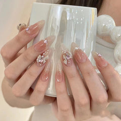 Diamond Butterfly Handmade Press On Nails