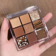 Yickyue 9 Color Eye Shadow Palette Glitter Pearly Acrylic Transparent Eyeshadow Palette Korean Charming Eyes Make Up Palette Maquiagem